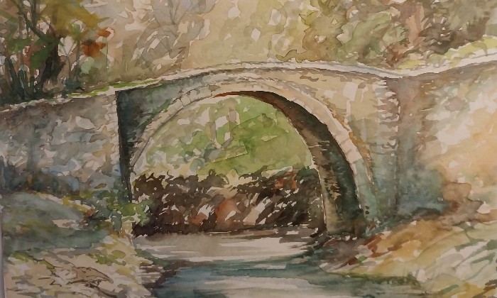 Puzzle gratuit Pont de pierre dans la catégorie Tableaux & Artistique jouable de 24 à 120 pièces.
