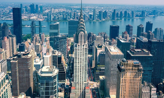 Puzzle gratuit Manhattan vue aérienne dans la catégorie Villes & Monuments jouable de 24 à 120 pièces.