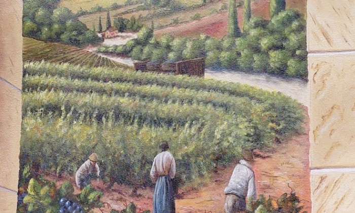 Puzzle gratuit Trompe-l'oeil vignoble dans la catégorie Tableaux & Artistique jouable de 24 à 120 pièces.